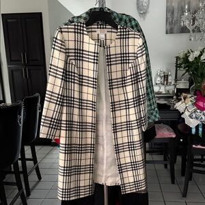 Talbots Classic Checkered Cape jacket in Black and Cream
